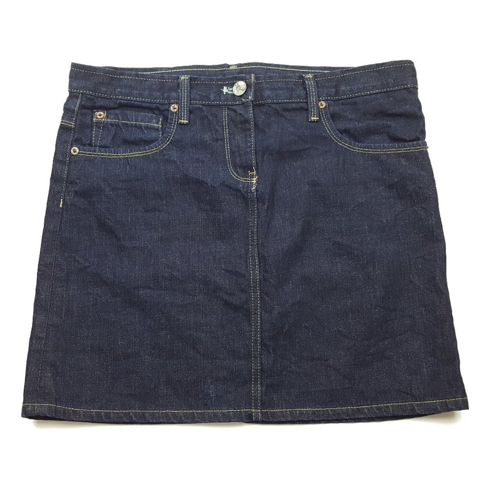 J.Crew Jeans Skirt Dark Wash Blue Denim Short